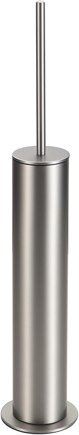 BGL Toilet Brush and Holder Set, Heavy Duty 304 Stainless Steel, Round Base and Long Handle for Bathroom Deep Cleaning, Drip-Proof, Space Saving for Storag, Polished Gold