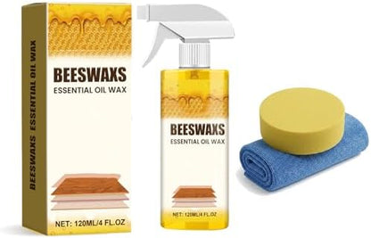 Natural Beeswax Repairing and Care Spray, 120ml Beeswax Wood Polish Spray, Restores Shine & Removes Scratches, For Wood Floors, Furniture and Wooden Cabinet (1 Set)