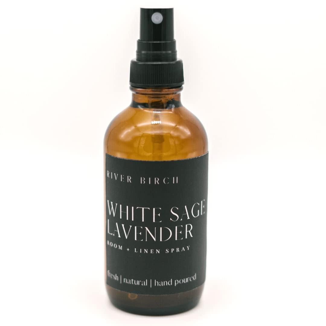 River Birch Luxury Linen and Room Spray - Home Signature Scent Balsam and Cedar Room Fragrance Spray - Fragrant Fresh Linen Air Freshener For Bedding - Handmade in Texas - 4 oz Glass Amber Bottle