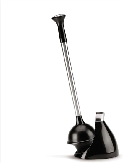 simplehuman Replacement Toilet Brush Head, Easy Screw On, Stiff Outer Bristles, Black Plastic