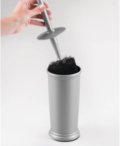 mDesign Metal Freestanding Slim Toilet Bowl Brush and Holder