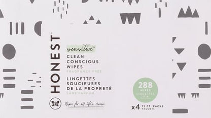The Honest Company Hypoallergenic Multi-Use Baby Wipes for Sensitive Baby Skin, Rose Blossom, 60 Count