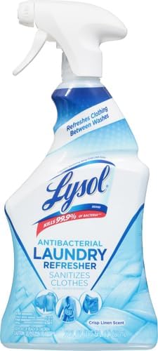 Lysol Antibacterial Laundry Refresher Spray, Fabric Sanitizing and Freshening Spray, For Sanitizing and Deodorizing Clothes, Crisp Linen, 1 Count, 22 oz.