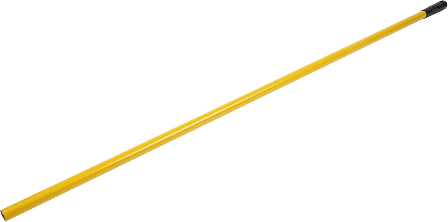 Restaurantware RW Clean 54.3 Inch Non-Slip Handle For Floor Squeegee - Hanging Loop Durable Yellow Iron Handle