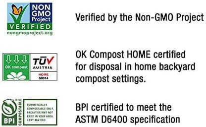 3 Gallon Compostable Food Scrap Bags by BioBag, 100 Count, BPI Certified, Meets ASTM D6400 Standards, Made in USA, Kitchen Trash Bin Liners