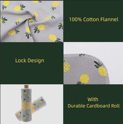 Paperless Towels Roll Washable Cotton Cloth, Reusable Paper Towels - 25 Pack with Durable Cardboard Roll - 10" X 10" Zero Waste Reusable Napkins Eco Friendly