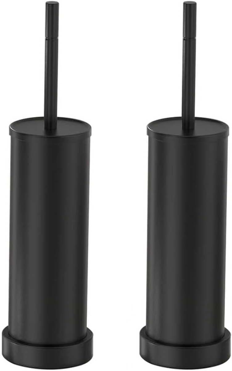 Toilet Brush and Holder Set: 304 Stainless Steel Heavy Duty Toilet Bowl Brush and Holder with Removable Inner Bowl and Splash Protection, Modern Long Handle Bathroom Cleaning Tool