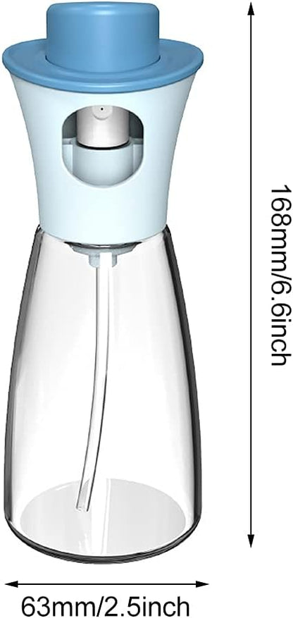 Oil Sprayer for Cooking, 180ml Glass Oil Dispenser Bottle Spray Lemon Juice Sprayer forSalad, Baking, Cleaning, Plants(blue)