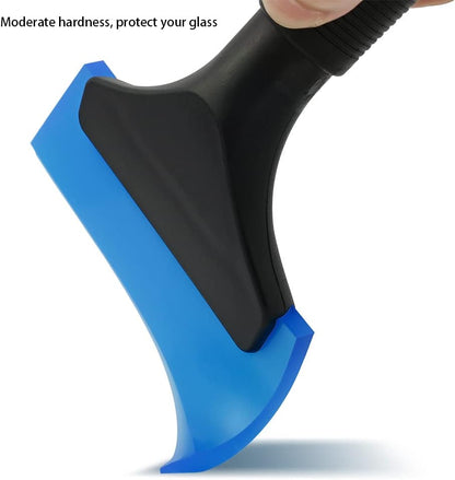 FOSHIO Small Squeegee with 5 Inch Dark Blue Rubber Blade Mini Wiper Window Tinting Tools for Mirror Glass Window Cleaner with Non-Slip Handle, 2 Pack