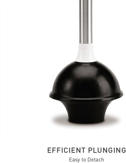 simplehuman Replacement Toilet Brush Head, Easy Screw On, Stiff Outer Bristles, Black Plastic