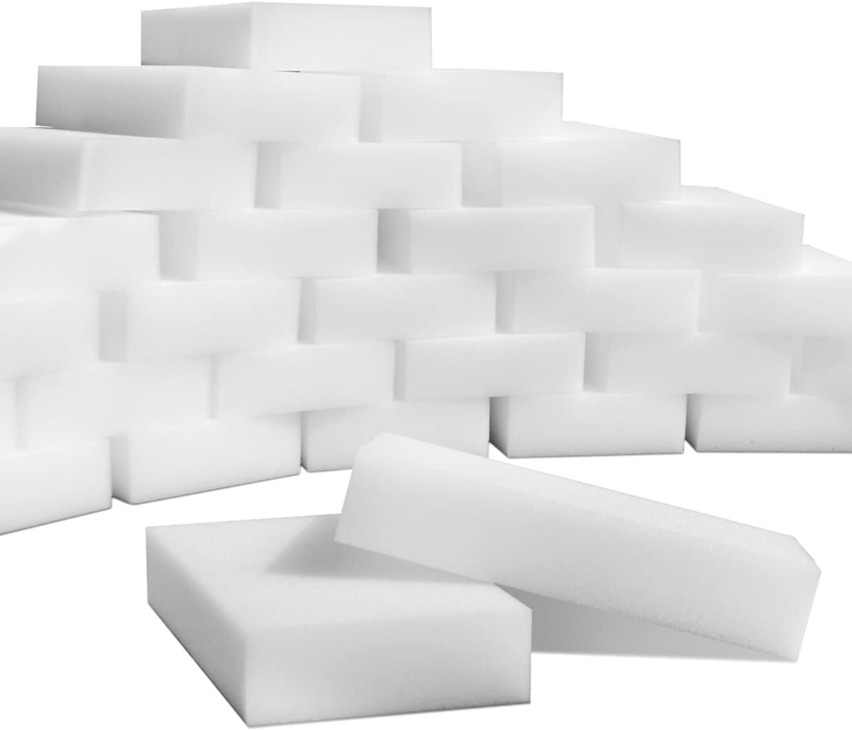 SmilePowo 100 Pack Magic Cleaning Sponges Eraser,Multi-Functional Premium Melamine Sponge Foam Cleaning Pads,Dish,Household Cleaning Sponge for Kitchen,Furniture,Bathroom(Universal Cleaner)
