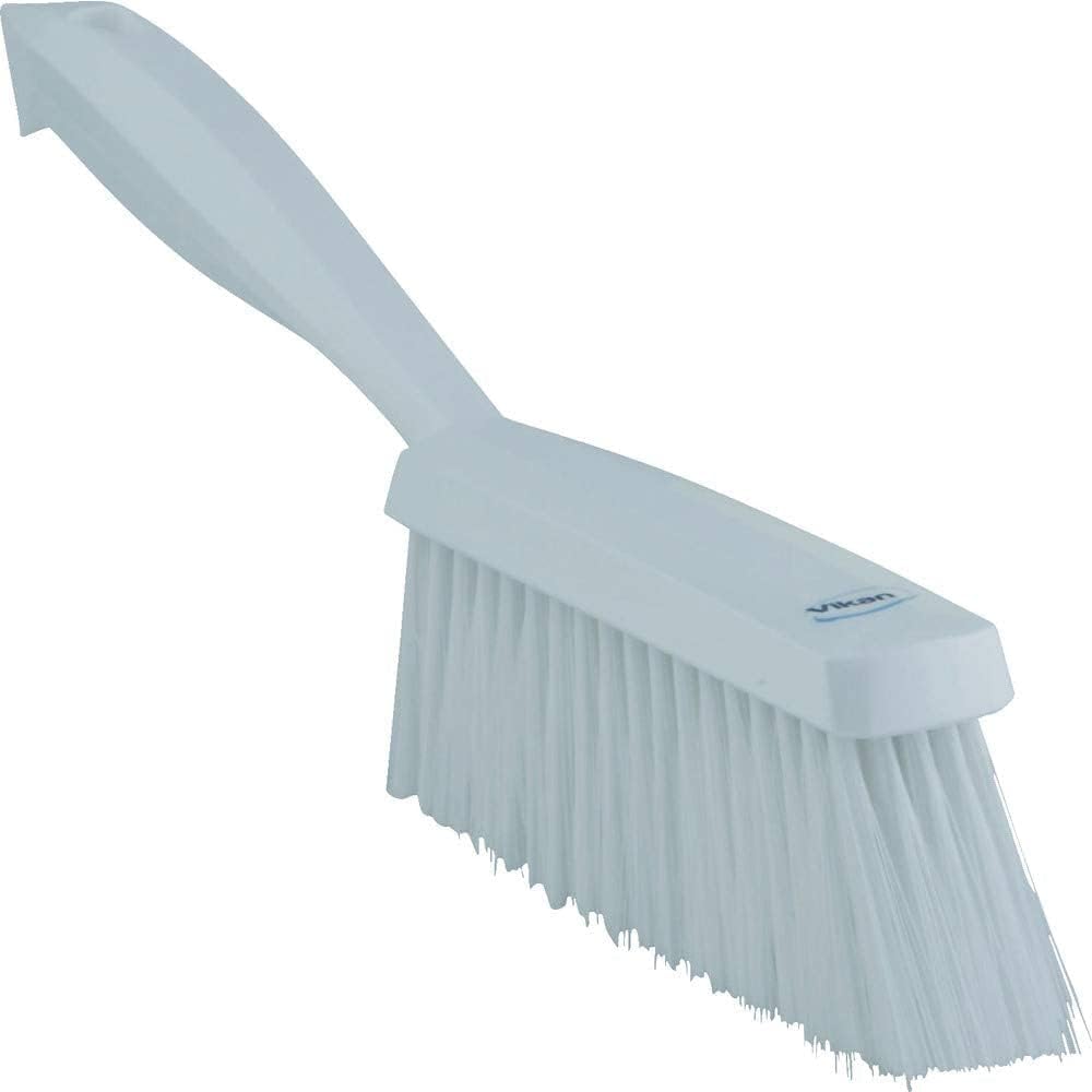 Vikan 45871 Bench Cleaning Brush, Polypropylene/Polyester Soft Bristle Dustpan Brush & Sweeper With Handle, 14-Inch, Pink