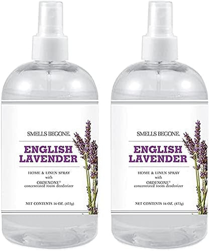 SMELLS BEGONE Air Freshener Home & Linen Spray - 16 oz, Pack of 2 - Odor Eliminator - Made with Essential Oils (Fresh Cotton)