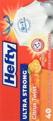 Hefty Ultra Strong Tall Kitchen Trash Bags - Citrus Twist, 13 Gallon, 40 Count