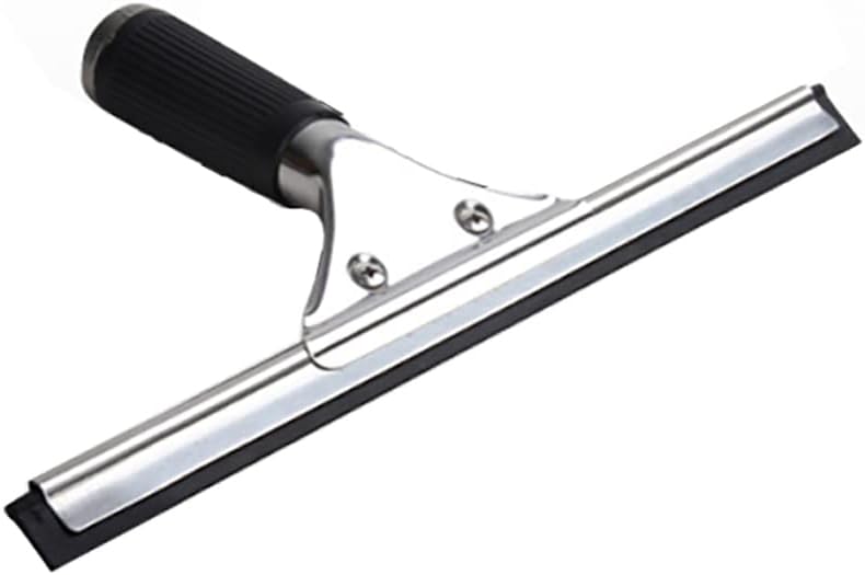 45cm 18in Grip Glass Squeegee for Window Cleaning,Stainless Steel All Purpose Squeegee with Non-Slip Handle for Shower Doors Window Car Mirror Glass (18in/45cm, Black)
