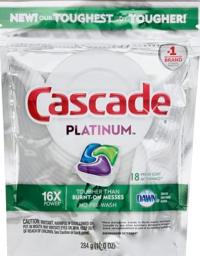Cascade Platinum Power Boost Dishwasher Pods, Dishwasher Detergent, Dishwasher Soap, Dish Tabs, Dishwashing Tablets, Dish Detergent, Lemon, Actionpacs, 37 Count
