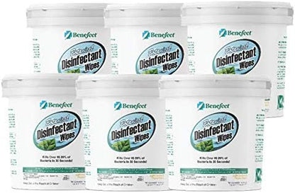 Benefect Botanical Disinfecting Wipes - (170 Wipe Count) Natural, No Residue - Antibacterial Disinfectant, Multi-Surface Cleaning and Sanitizing Wipes