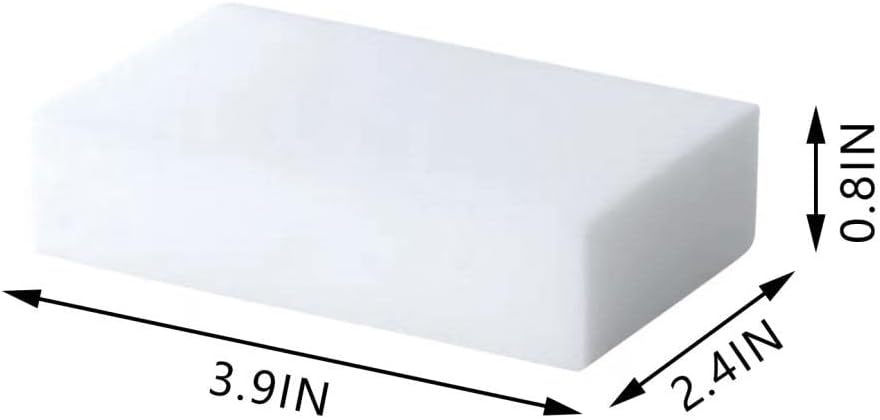 100 Pack Extra Thick Magic Cleaning Sponges - Reusable Eraser Sponge for All Surfaces - Kitchen-Bathroom-Furniture-Leather-Car-Steel - Just Add Water - Melamine - Universal Cleaner