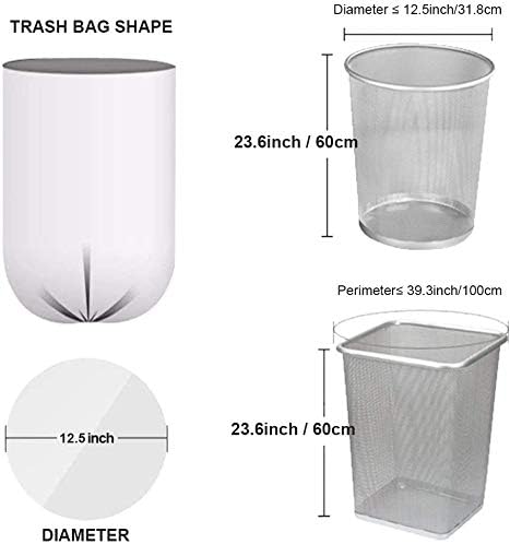 Magesh 4 Gallon Trash Bag Strong, Leakage-Free, Small Garbage Bags Unscented Thick for Bathroom, Office, Kitchen Small Trash Can, 15L, 105 Bags, Clear