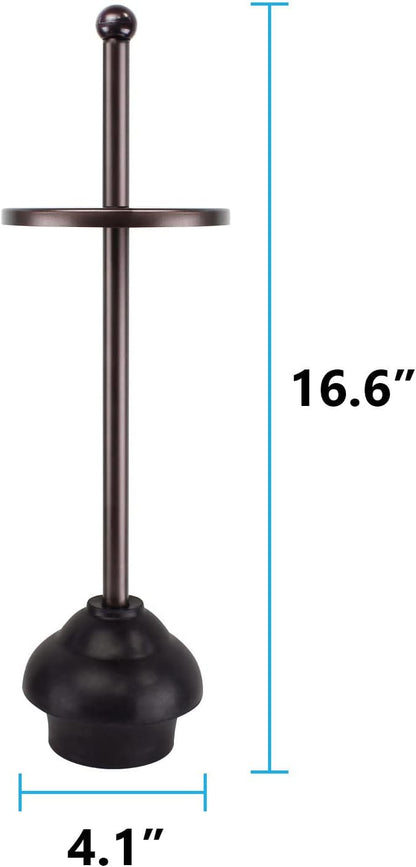 Blue Donuts Toilet Plunger with Holder for Bathroom, Multi Drain Suitable Also for Bathtubs, Quick Dry, Black