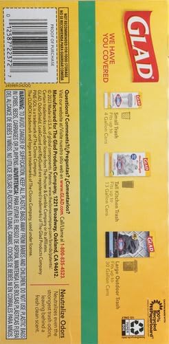 Glad ForceFlex Tall Kitchen Trash Bags, 13 Gallon, Pine-Sol Original, 40 Count (Package May Vary)