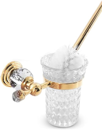 Stylish Stainless Steel Toilet Brush and Holder Set - Silver Toilet Bowl Brush and Holder with Splash Cover, Sturdy Bristles, Corrosion & Scratch Resistant - Elegant Design, Effective Deep Cleaning
