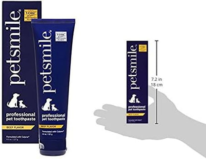 Petsmile Professional Pet Toothpaste for Cats & Dogs - VOHC Accepted Toothpaste - Clinically Proven to Control Plaque & Tartar Calprox Formula (London Broil, 4.2 Oz)