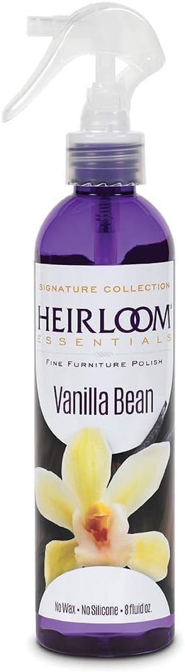 Heirloom Essentials Fine Furniture Polish - Furniture Polish Spray for Luster - Wood Polish Without Silicone, Wax, Ammonia - Wood Polisher for Furniture - Wood Furniture Cleaner (Vanilla Bean, 8 oz)