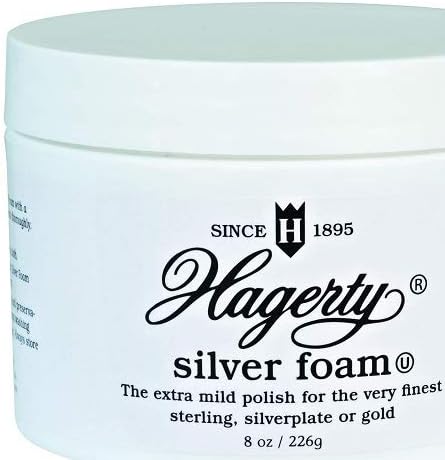 Hagerty Silver Foam - Trusted Silverware Polish and Tarnish Remover Since 1895 for Sterling Silver, Silver-Plate, Gold, and Gold – Made in USA, Kosher Certified, 19 oz