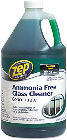 Zep Ammonia Free Glass Cleaner Concentrate - 1 Gallon (Case of 4) ZU1052128 - Professional Grade Formula Removes Dirt, Fingerprints, and Grime from Windows, Mirrors, Acrylic Surfaces, and Tinted Glass