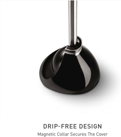 simplehuman Replacement Toilet Brush Head, Easy Screw On, Stiff Outer Bristles, Black Plastic