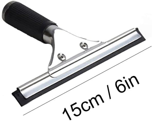 45cm 18in Grip Glass Squeegee for Window Cleaning,Stainless Steel All Purpose Squeegee with Non-Slip Handle for Shower Doors Window Car Mirror Glass (18in/45cm, Black)
