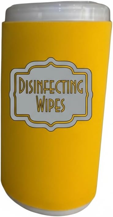 Disinfecting Wipes Cover with Silver Label Modern (Large, Black)