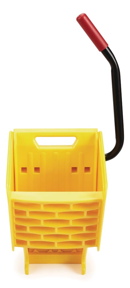 Rubbermaid Commercial Products WaveBrake 35 Qt. Side-Press Mop Bucket and Wringer Combo on Wheels Yellow for Professional/Industrial/Business Heavy-Duty Floor Cleaning/Mopping