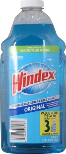 Windex Glass and Window Cleaner Spray Bottle, Packaging Designed to Prevent Leakage and Breaking, Surface Cleaning Spray, Original Blue Scent, 23 Fl Oz