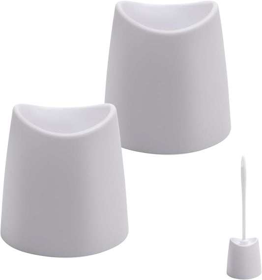 2-Pack Toilet Brush Holder Only, The Crisp White Toilet Brush Holder is Suitable for Many Toilet Brushes and can Effectively Conceal the Toilet Brush, for Bathroom/Restroom Storage