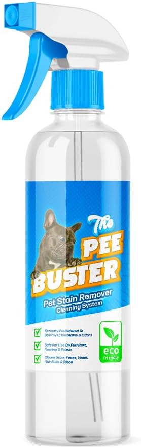 The Pee Buster Pet Stain Remover - Cleaning Spray for Dog and Cat Urine with 5 Cleaning Tablets