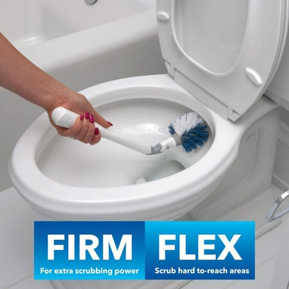 Unger No-Drip Toilet Brush Set, Flexible Neck Scrubber with Portable Carrying Caddy Holder, Discreet Bathroom Cleaning Supplies, Scrub Tough Stains with Non-Scratch Bristles