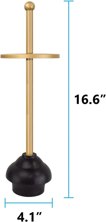 Blue Donuts Toilet Plunger with Holder for Bathroom, Multi Drain Suitable Also for Bathtubs, Quick Dry, Black