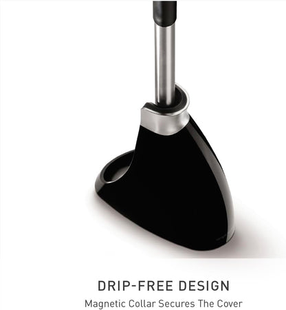 simplehuman Replacement Toilet Brush Head, Easy Screw On, Stiff Outer Bristles, Black Plastic
