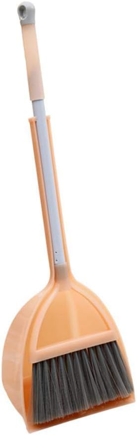 Mini Broom with Dustpan for Kids,Little Housekeeping Helper Set (Light Blue)