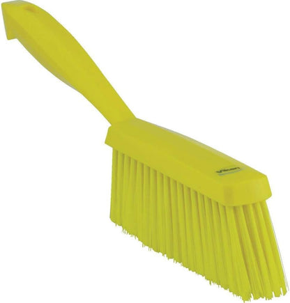 Vikan 45871 Bench Cleaning Brush, Polypropylene/Polyester Soft Bristle Dustpan Brush & Sweeper With Handle, 14-Inch, Pink