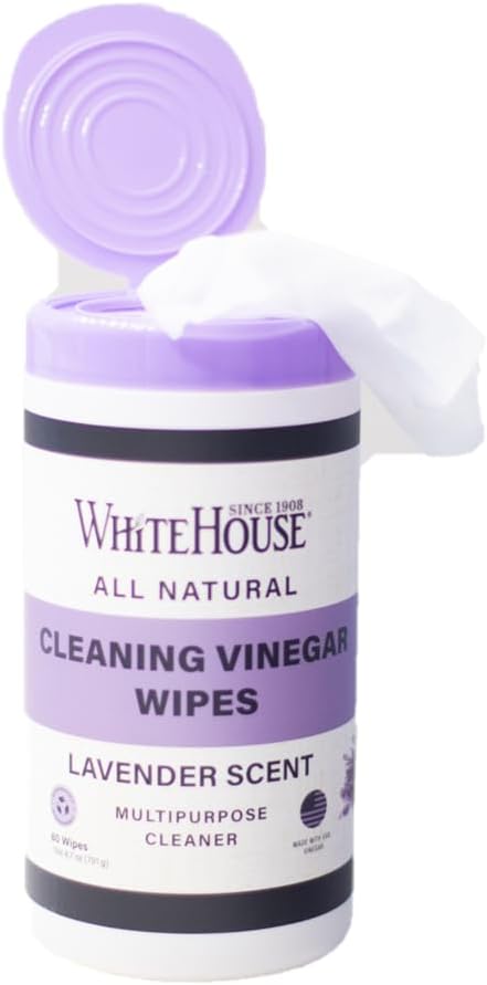 White House Cleaning Vinegar Wipes, Lavender (80 Wipe Count)