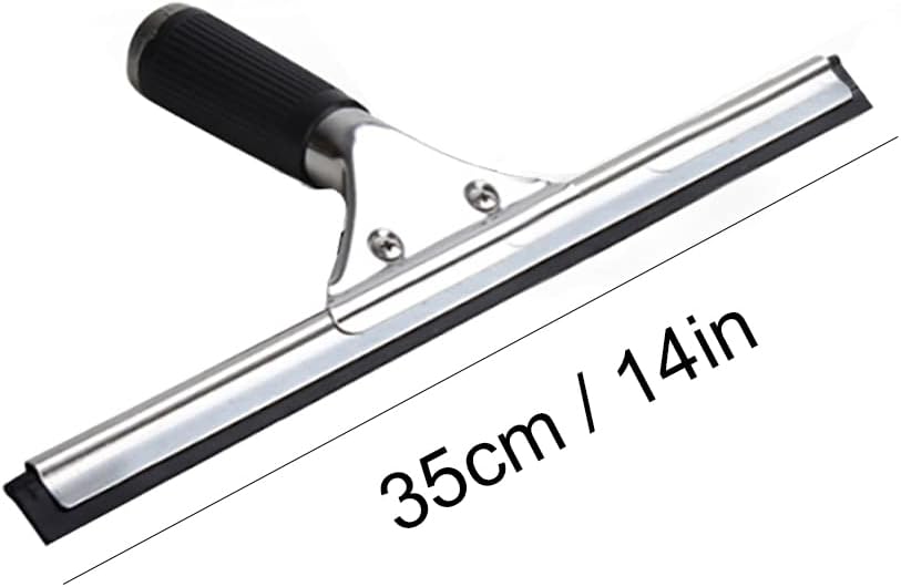 45cm 18in Grip Glass Squeegee for Window Cleaning,Stainless Steel All Purpose Squeegee with Non-Slip Handle for Shower Doors Window Car Mirror Glass (18in/45cm, Black)