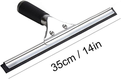 45cm 18in Grip Glass Squeegee for Window Cleaning,Stainless Steel All Purpose Squeegee with Non-Slip Handle for Shower Doors Window Car Mirror Glass (18in/45cm, Black)