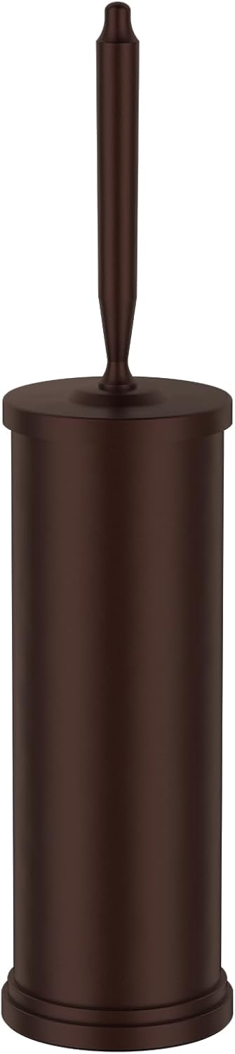 Premium 304 Stainless Steel Toilet Brush and Holder: Weighted Stable Base, Removable Inner Tube, Splash-Proof Design for 360° Thorough Cleaning & Space-Saving Storage,Nickel