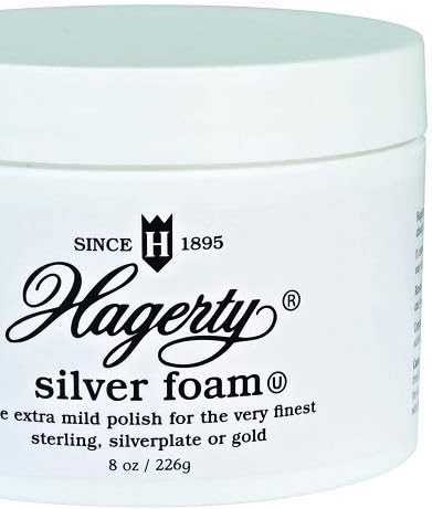 Hagerty Silver Foam - Trusted Silverware Polish and Tarnish Remover Since 1895 for Sterling Silver, Silver-Plate, Gold, and Gold – Made in USA, Kosher Certified, 19 oz