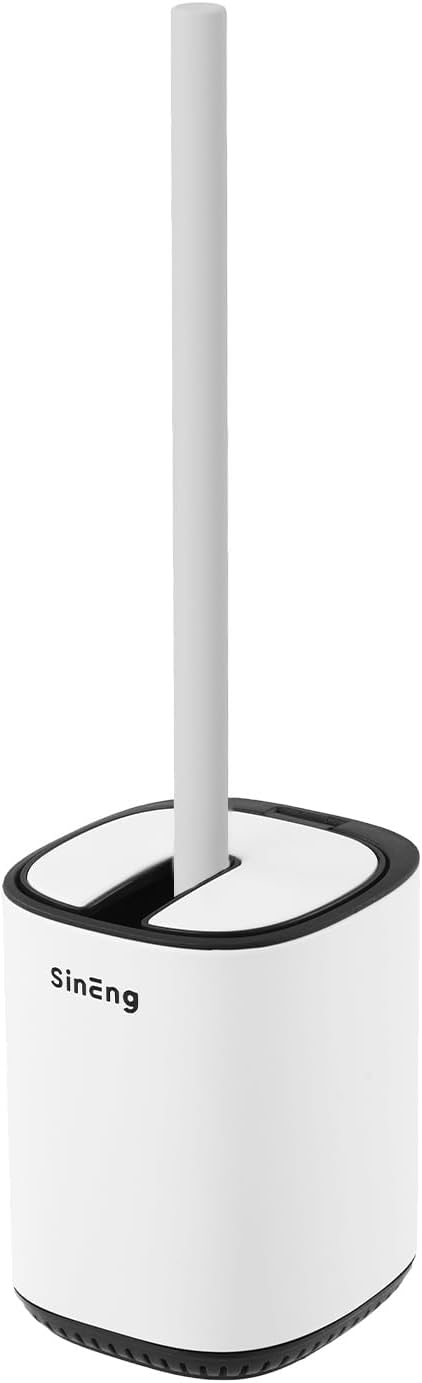 Toilet Brush Holder Set Toilet Bowl Brush Stainless Steel Automatic Open lid Toilet Bowl Cleaner Brush with Durable Bristle Head Toilet Cleaning Brush for Bathroom