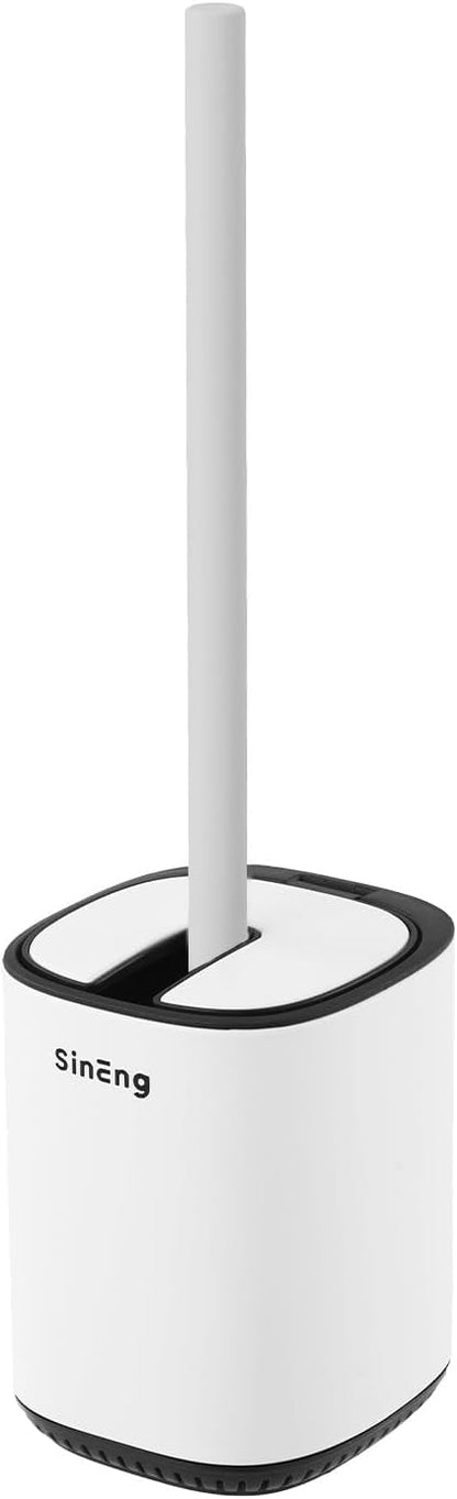 Toilet Brush Holder Set Toilet Bowl Brush Stainless Steel Automatic Open lid Toilet Bowl Cleaner Brush with Durable Bristle Head Toilet Cleaning Brush for Bathroom