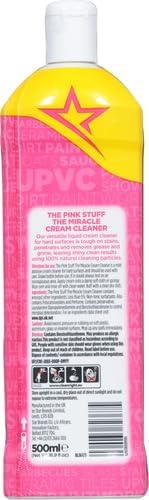 Stardrops The Pink Stuff Miracle Cream Cleaner for Stainless Steel & Multi-Purpose Surfaces – Removes Grease, Grime, Limescale & Soap Scum – Tough on Stains, Gentle on Surfaces – 500ml